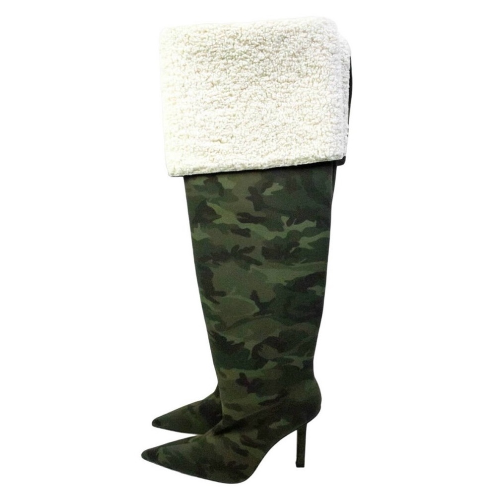 Good American Camo Over The Knee Boots Size 11 Thigh High Heeled Boots - Picture 2 of 8